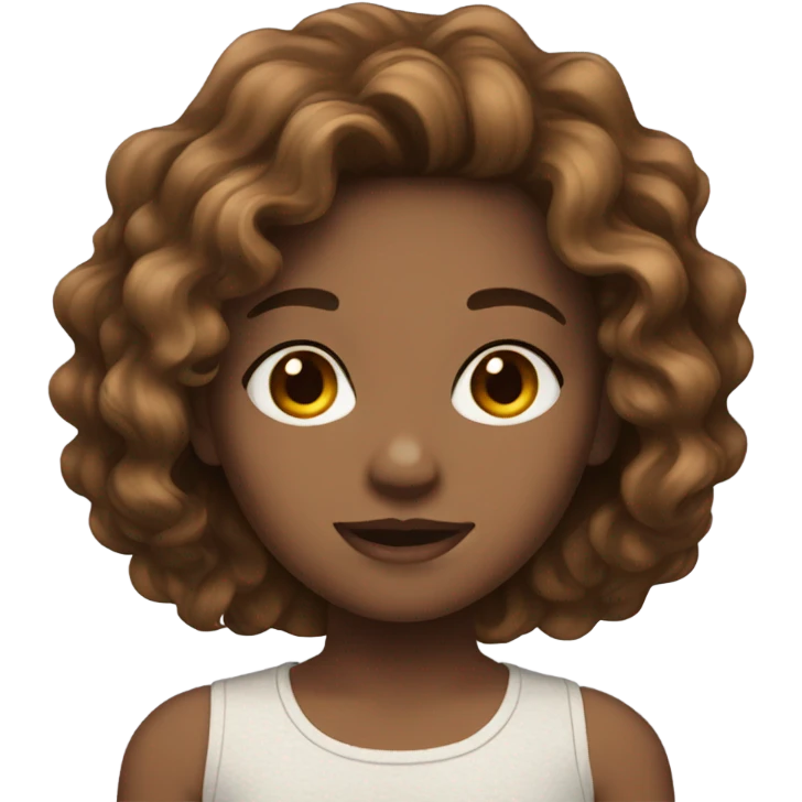 girl brown wavy hair emoji