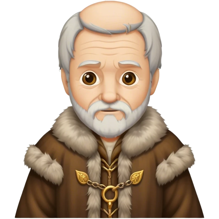 Old man wear Medieval fur coat emoji