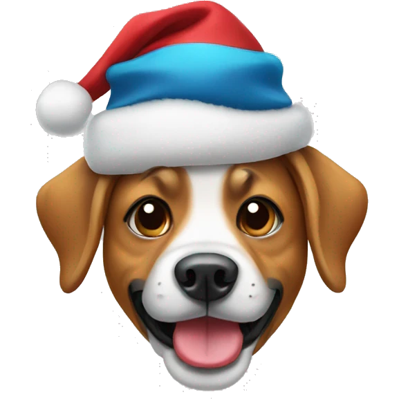 dog with christmas hat emoji