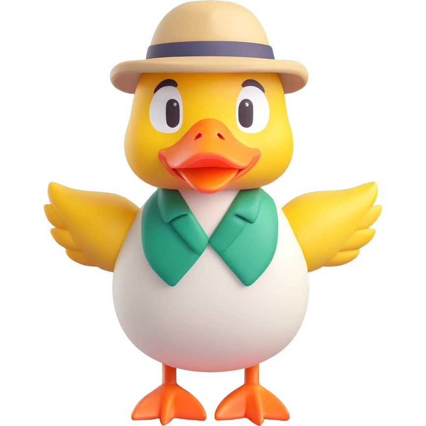 animal crossing character, duck farmer emoji