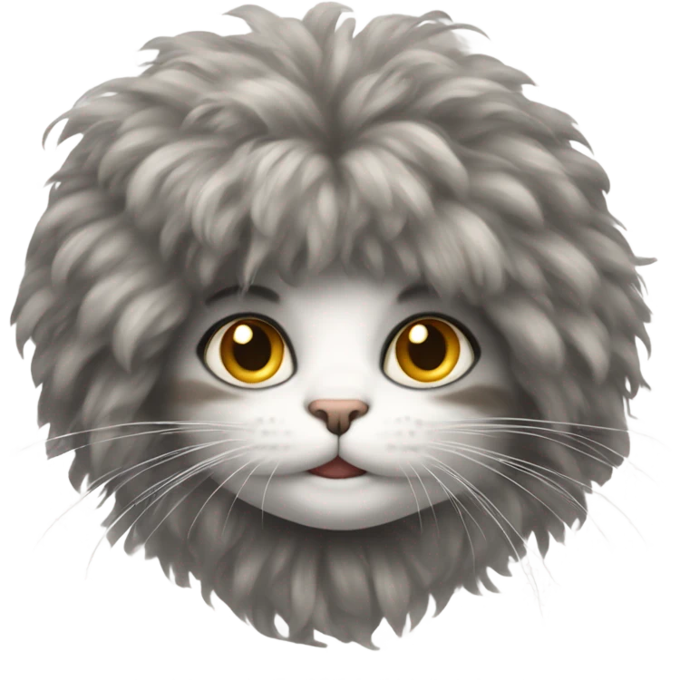 Cat with big wig on emoji