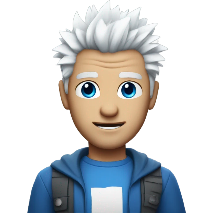 A Spiky white haired man with blue eyes  emoji