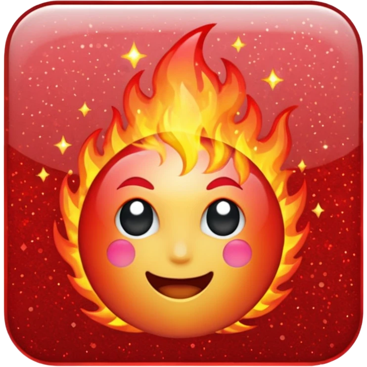 glitter color red fire emoji