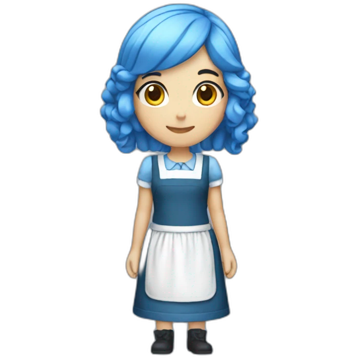 Blue_hair Maid_outfit  emoji
