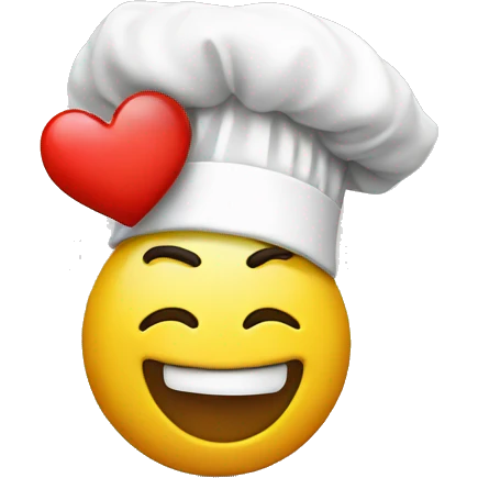 Emoji with chef hat blowing kiss emoji