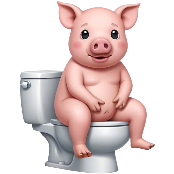 Pig on a toilet emoji