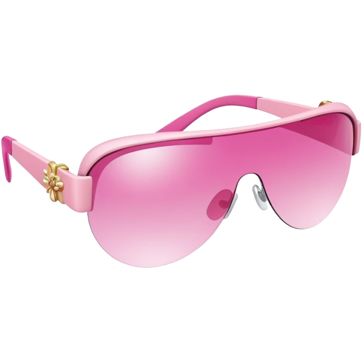 pink visor sunglasses with small decorative elements, fashion forward Y2K style emoji