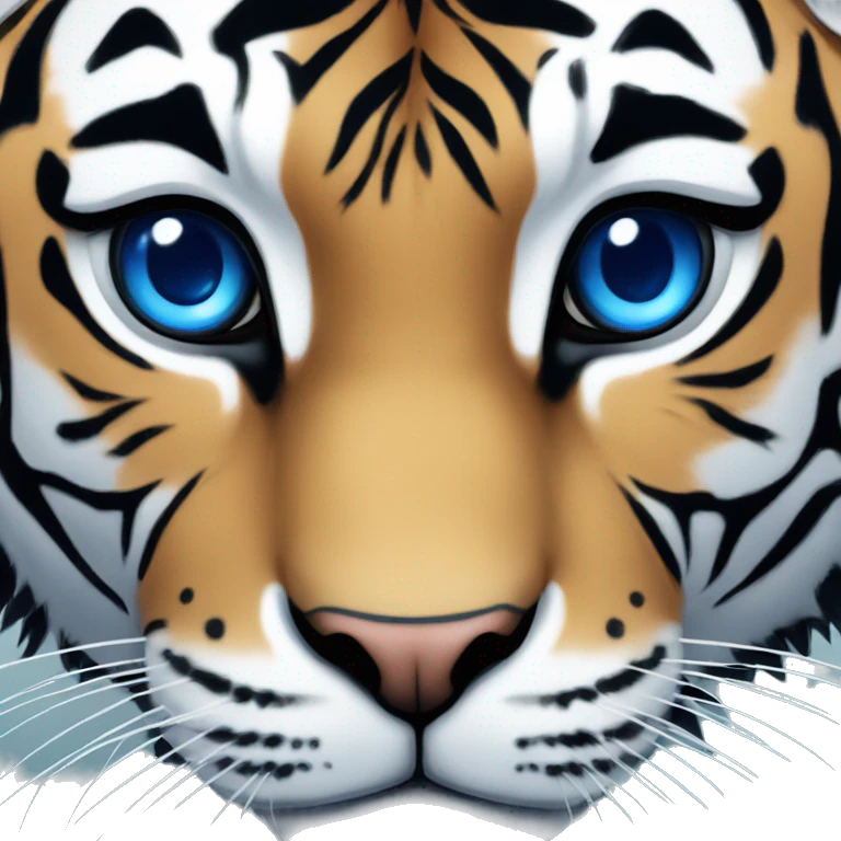 Tigre blanc au yeux bleu emoji