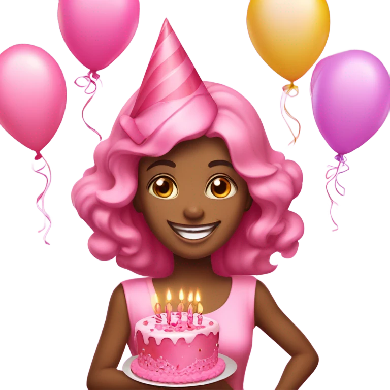 Pink birthday emoji
