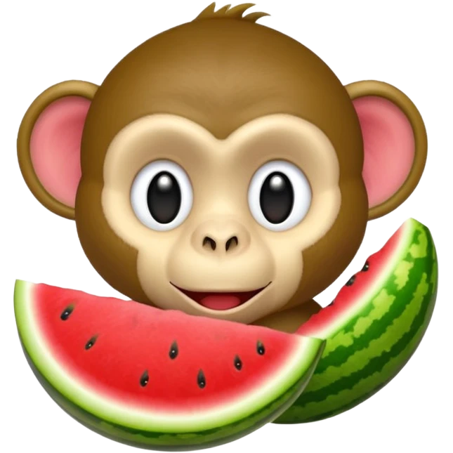 monkey eating watermelon  emoji