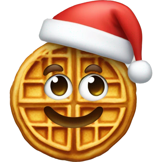 Waffle with a Santa hat emoji