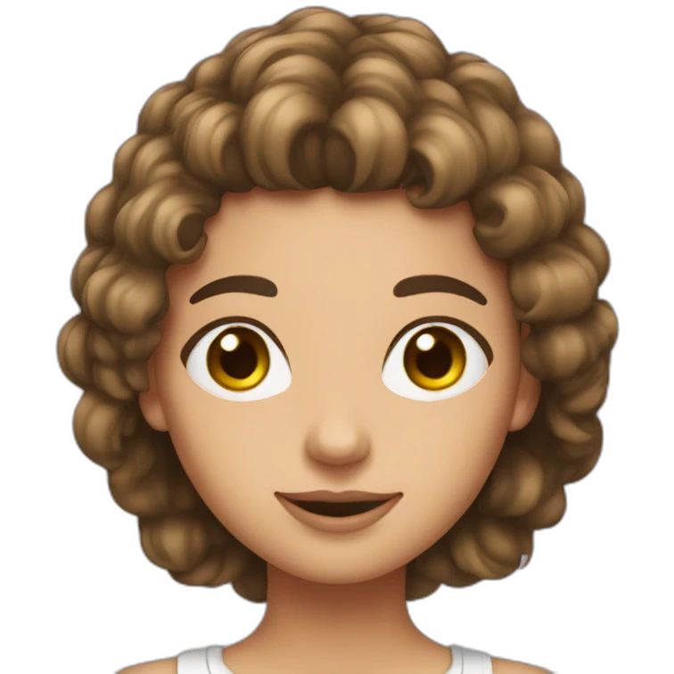 fille brune cheveux frisé emoji
