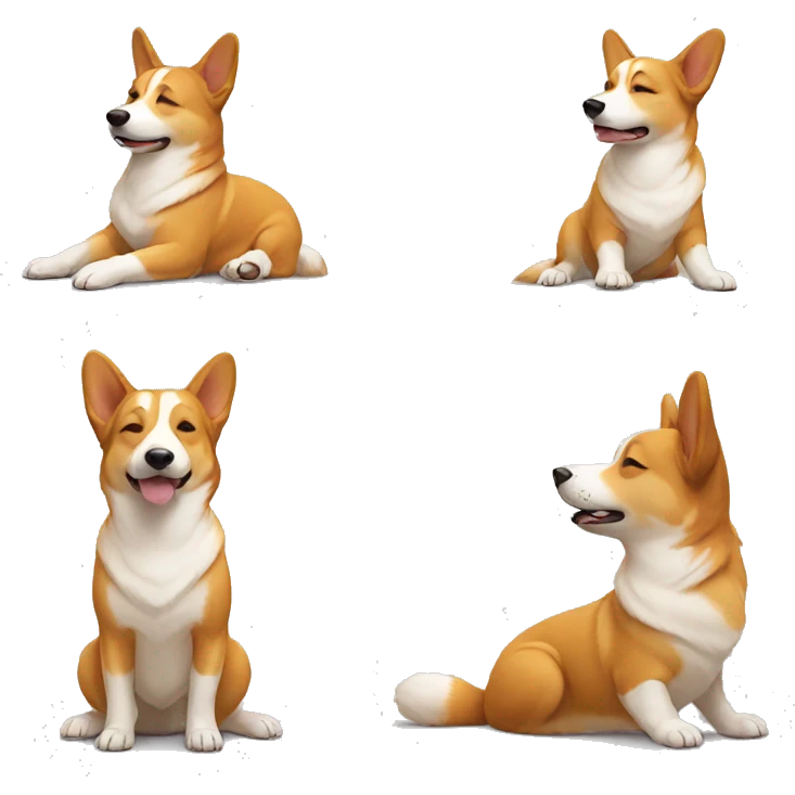 Meditating dog corgi emoji