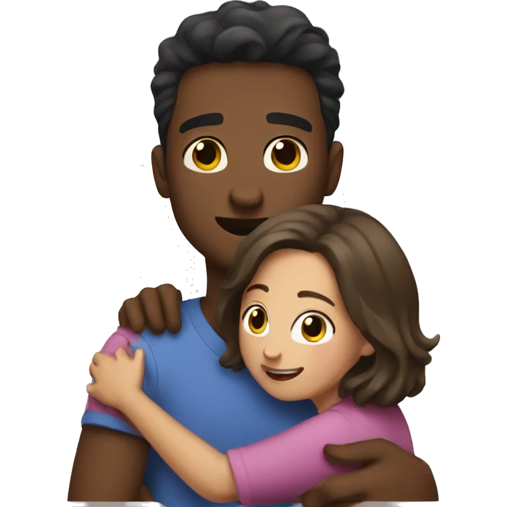 Ana brown Guy hug a girl emoji