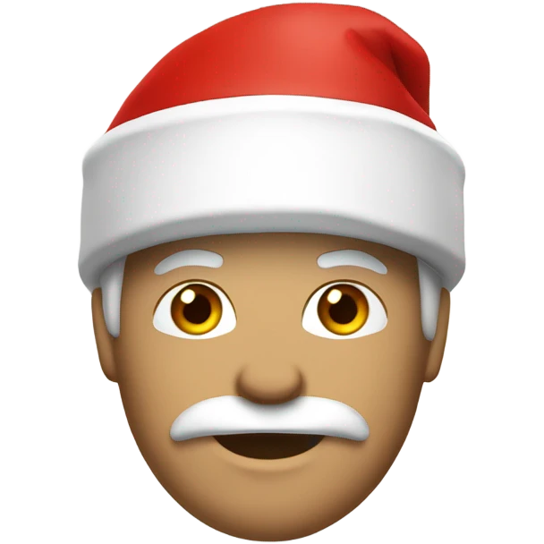 white spartan male wearing red santa hat emoji