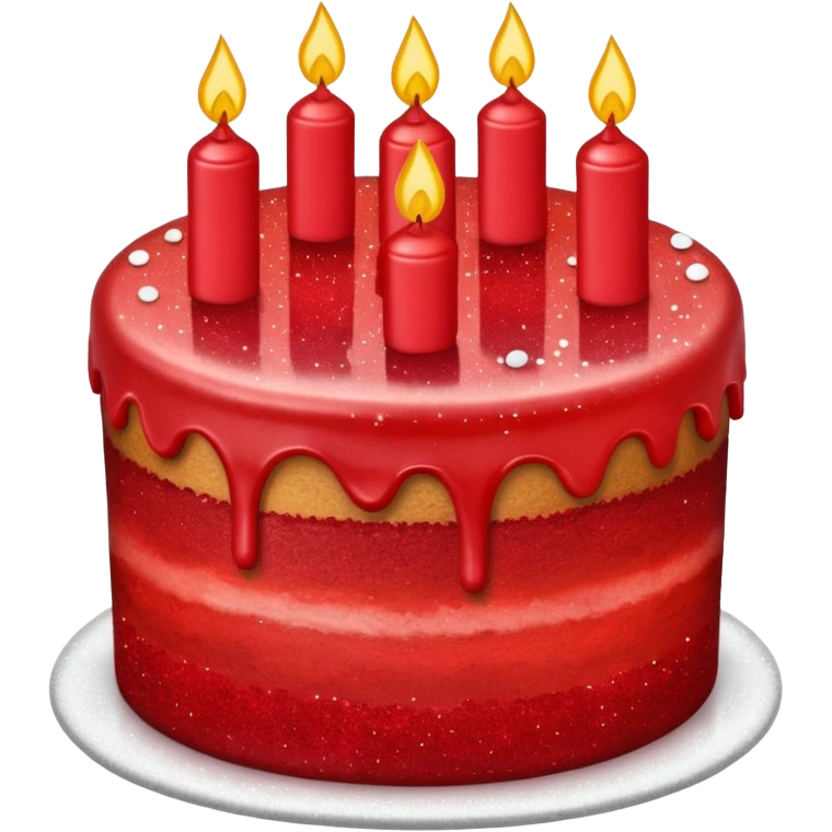 red glitter cake emoji