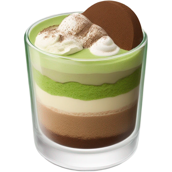 matcha tiramisu overnight oats in a glass emoji