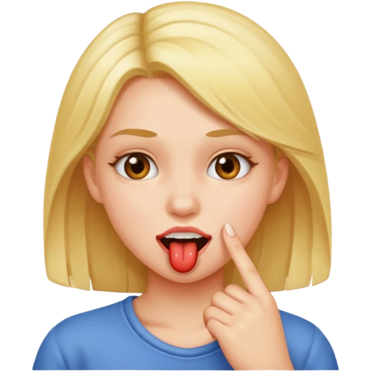 Chica mordiéndose el dedo emoji