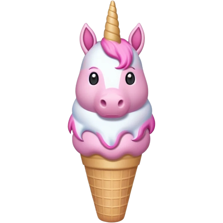An ice cream with a pink unicorn holding nuke emoji