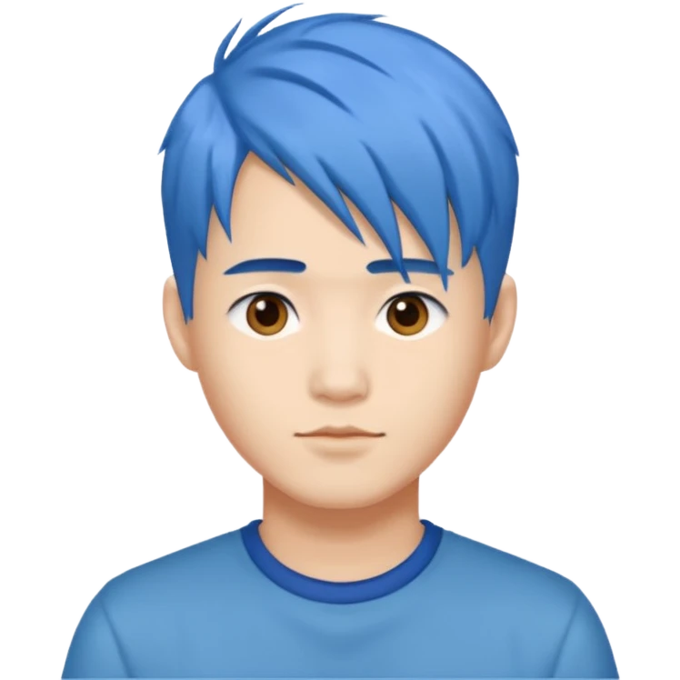 Asian guy with blue hair  emoji