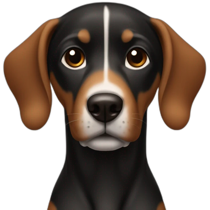 Black and brown color pinsher (dog) With the ears up emoji