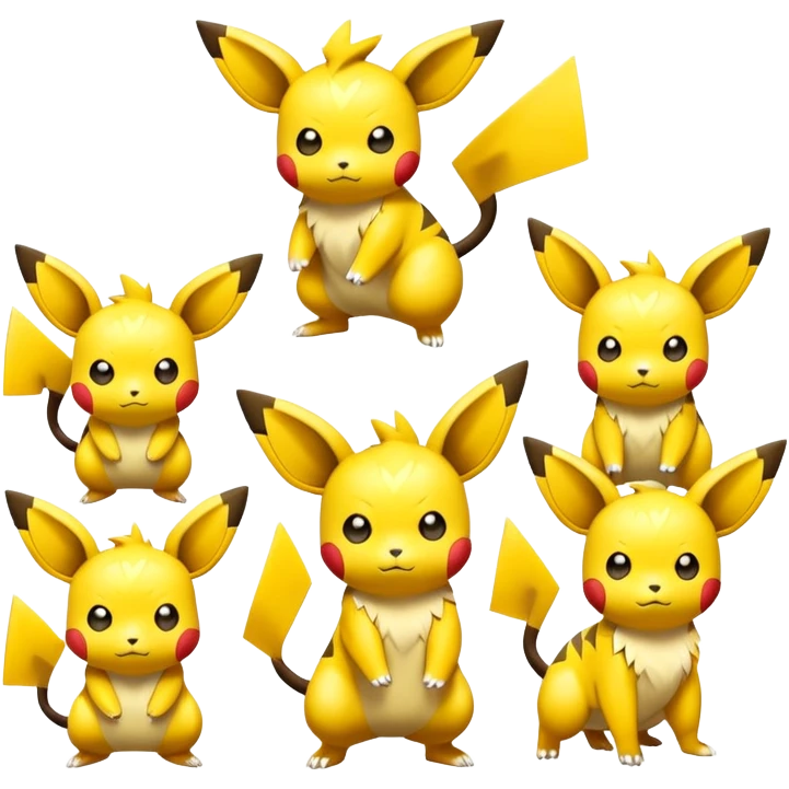 Shiny Colorful Pichu-Raichu-Zeraora emoji