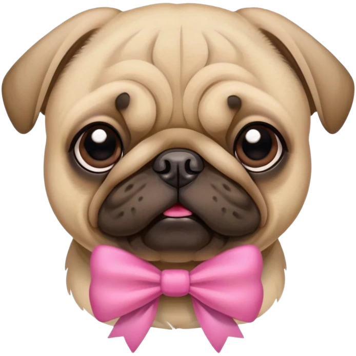 Pug with pink bow  emoji