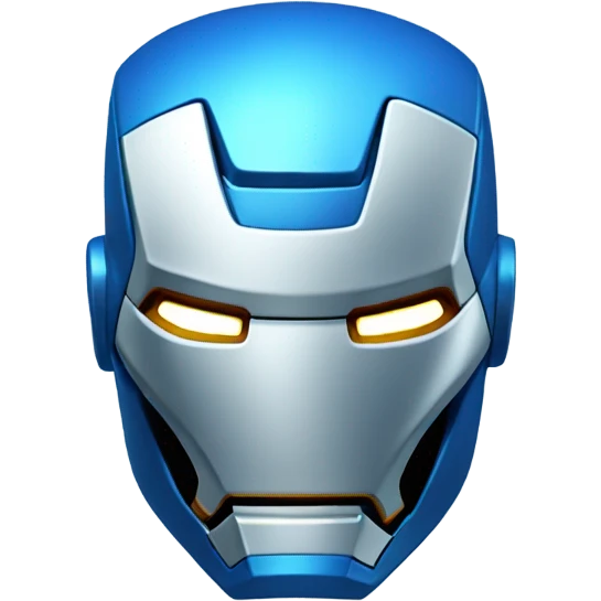 3d render iron man blue emoji face  emoji