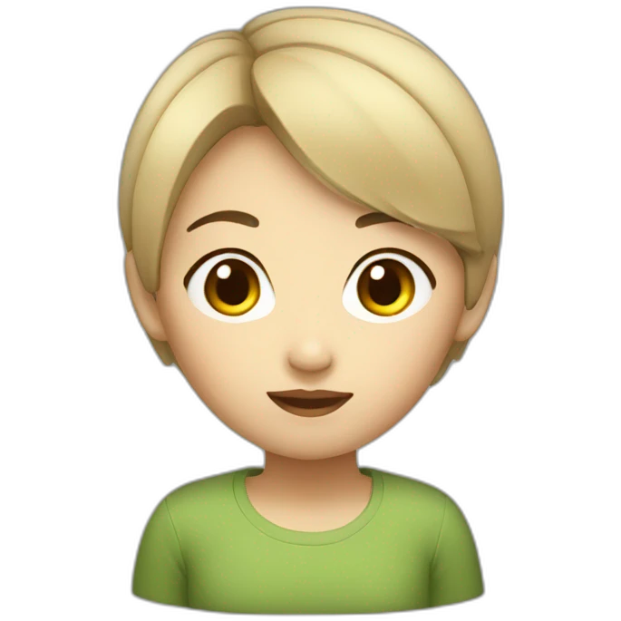 Asian girl with short hair emoji