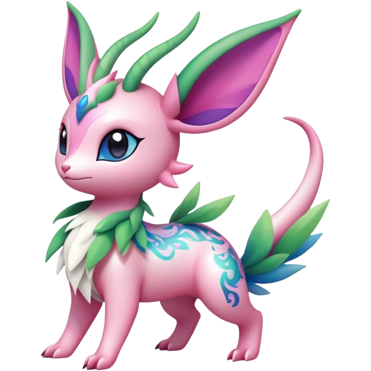 Shiny Exotic Cute Adorable Majestic Ethereal Sparkly Flygon-Sylveon-Leafeon-Shaymin-Hybrid-Creature with pattern-markings emoji
