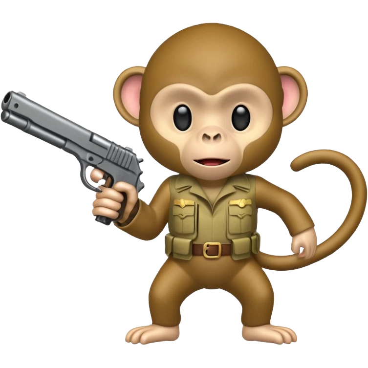 Monkey with a gun emoji