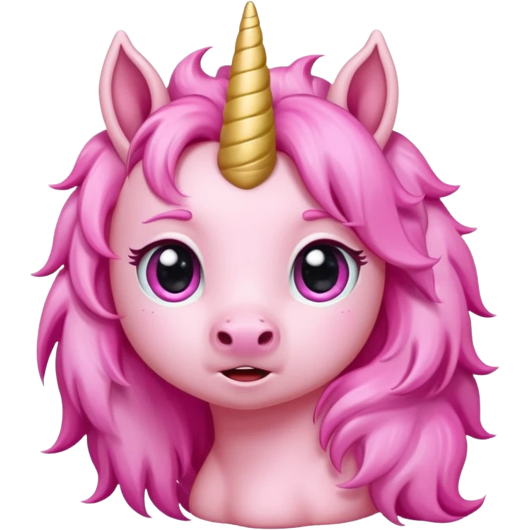 Cute crying anime pink baby unicorn 
 emoji