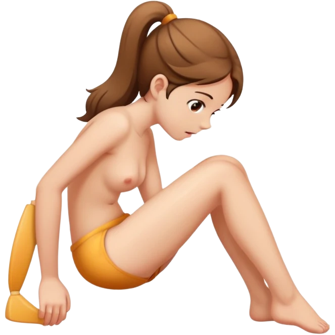 A girl getting spanked on the bare bottom emoji