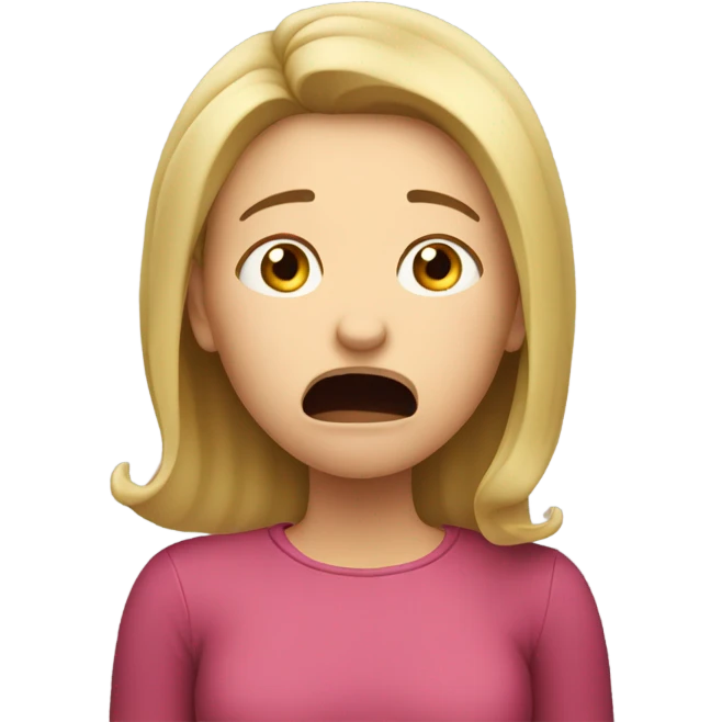 White girl coughing emoji