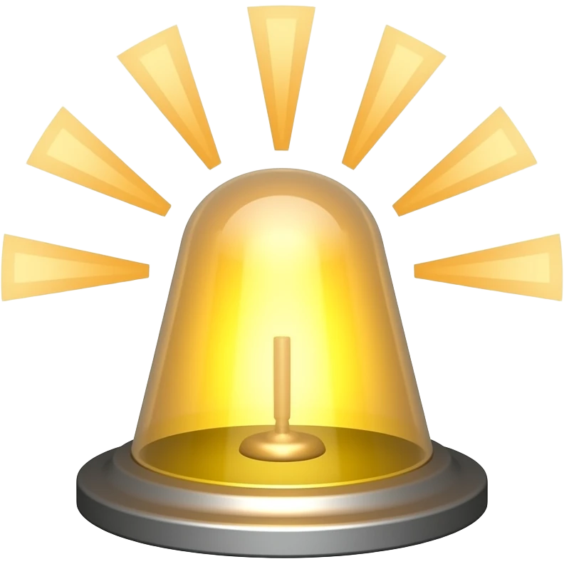 A blaring alarm with visual sound effects, a label below it with text "Cringe alert", filled background emoji
