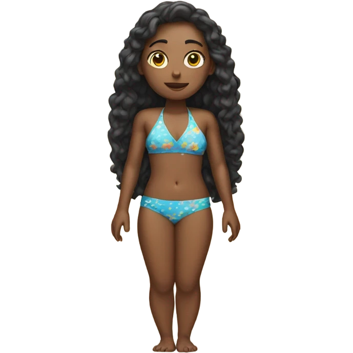 Girl lying in the swimsuit in full body emoji