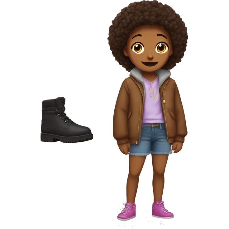 teen wearing a purse and big animal slippers emoji