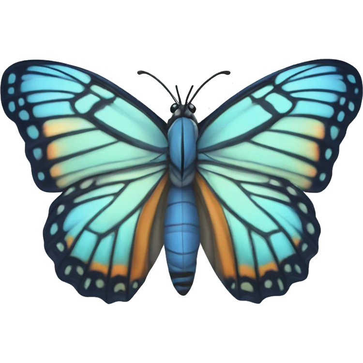 beautiful  blue monarch butterfly emoji