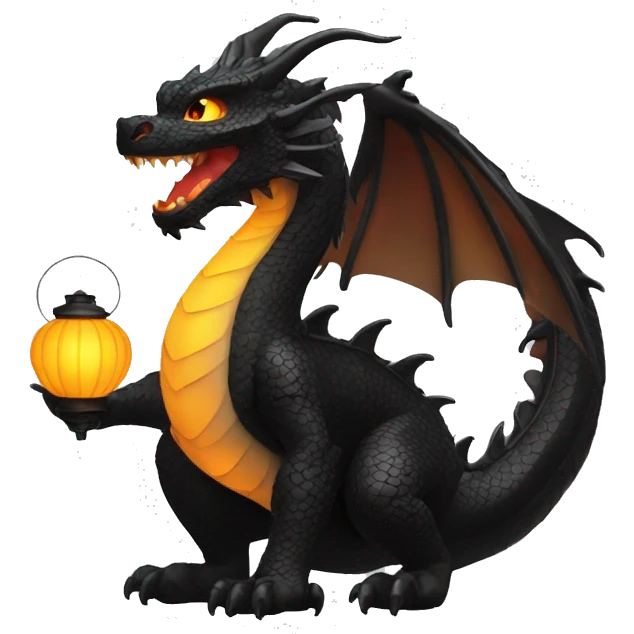 Black Dragon with lanterns on its tail emoji