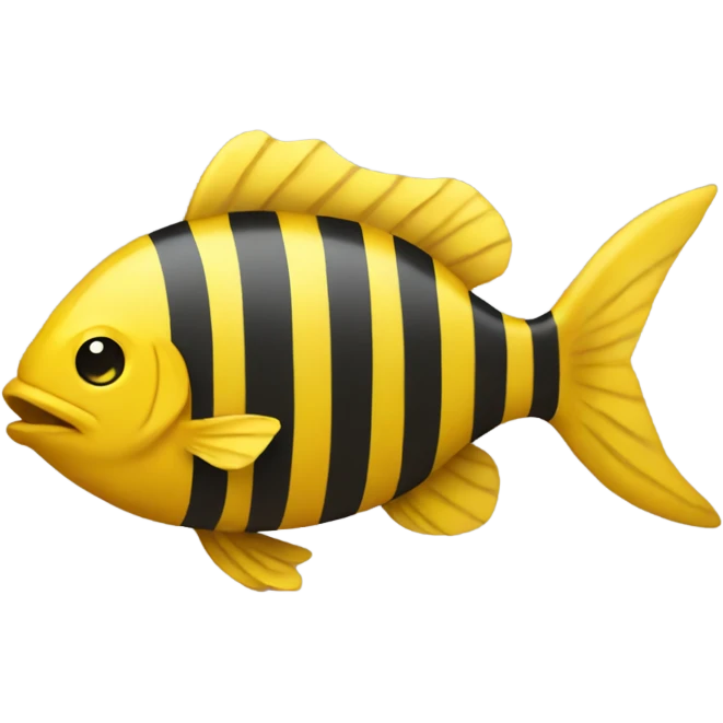 Yellow fish with dark yellow stripes emoji