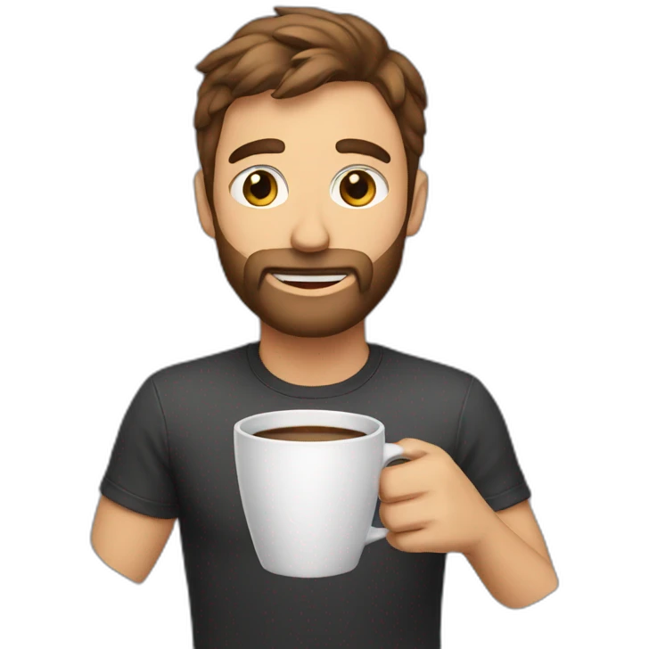 a guy drinking coffee emoji