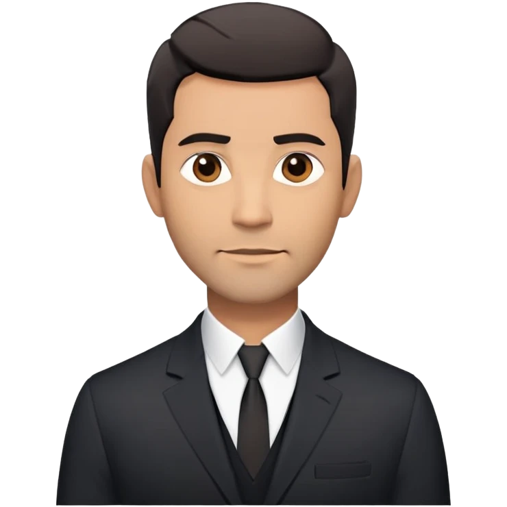 Good-looking robust man in his mid-40s with light brown skin tone, short black hair with evident fade cut, 5 o'clock shadow/scruff instead of beard, strong square face, approachable TV host expression, black blazer left open showing white buttoned shirt with open collar, no tie emoji