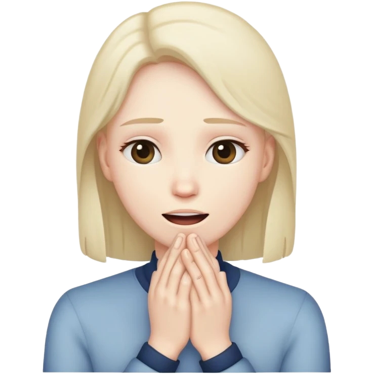 Shaking head with hands around throat  emoji