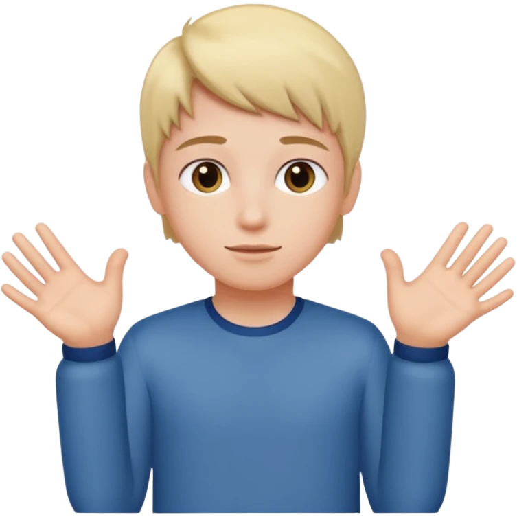 Young out with hands to side emoji