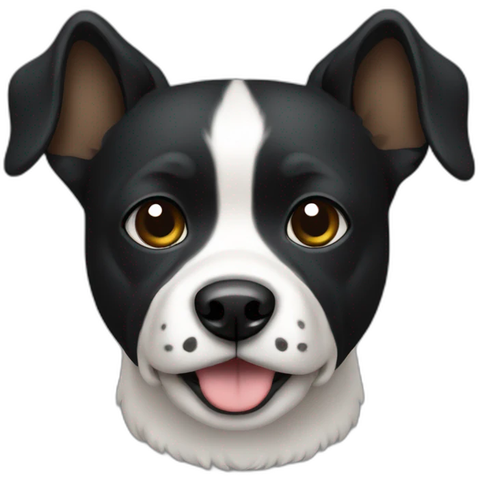 a black face dog with white chest emoji