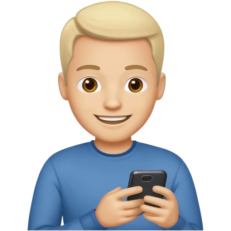 ligth man sending a text message emoji