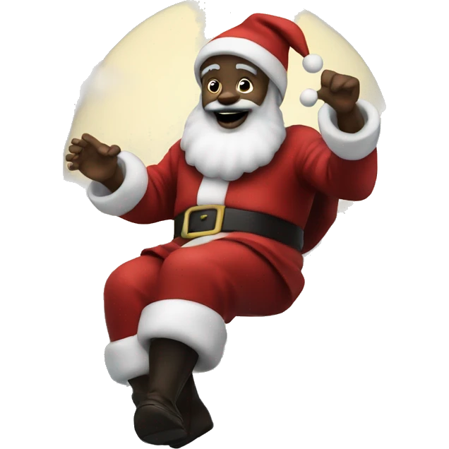 Black Santa in the sky emoji