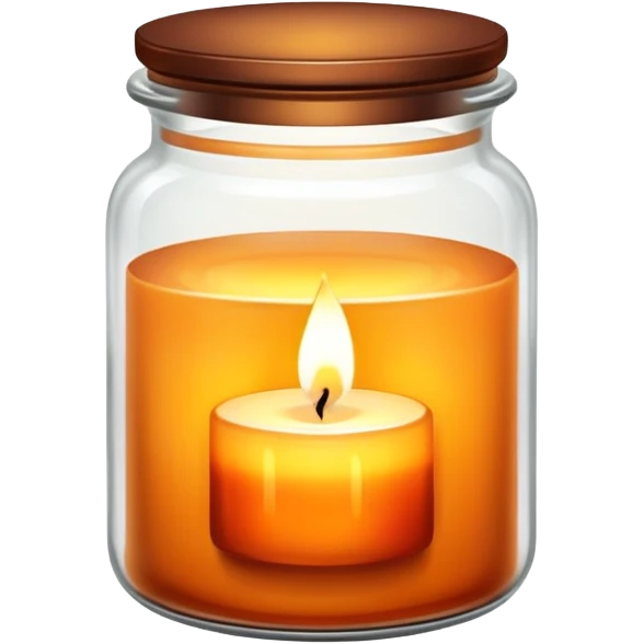 aesthetic scented candle with flame in a decorative glass jar emoji