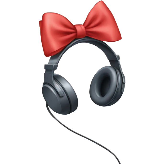 Headphones with a bow emoji