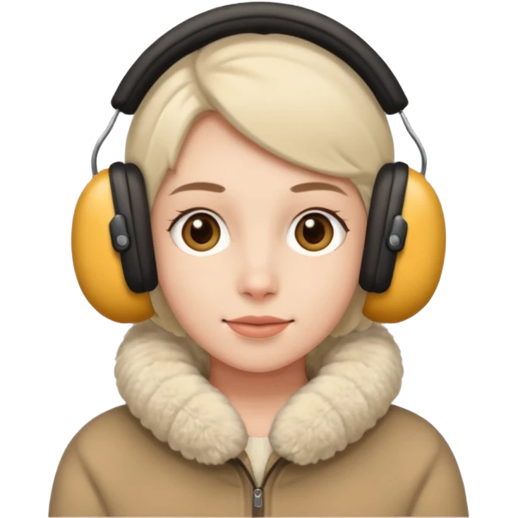 me wearing beige ear muffs emoji